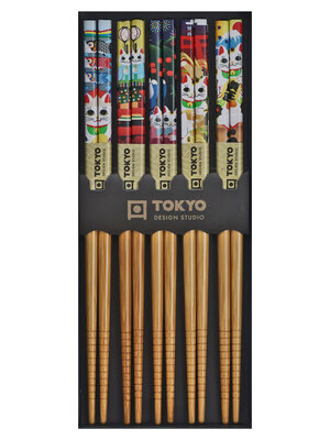 Tokyo Design Studio Chopstick Lucky Cat set/5