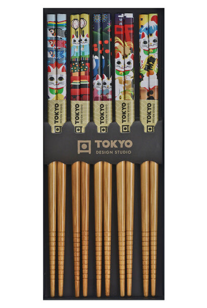 Chopstick Lucky Cat set/5