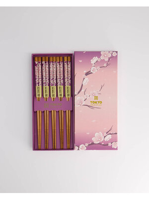 Tokyo Design Studio Chopstick Purple Sakura giftset/5