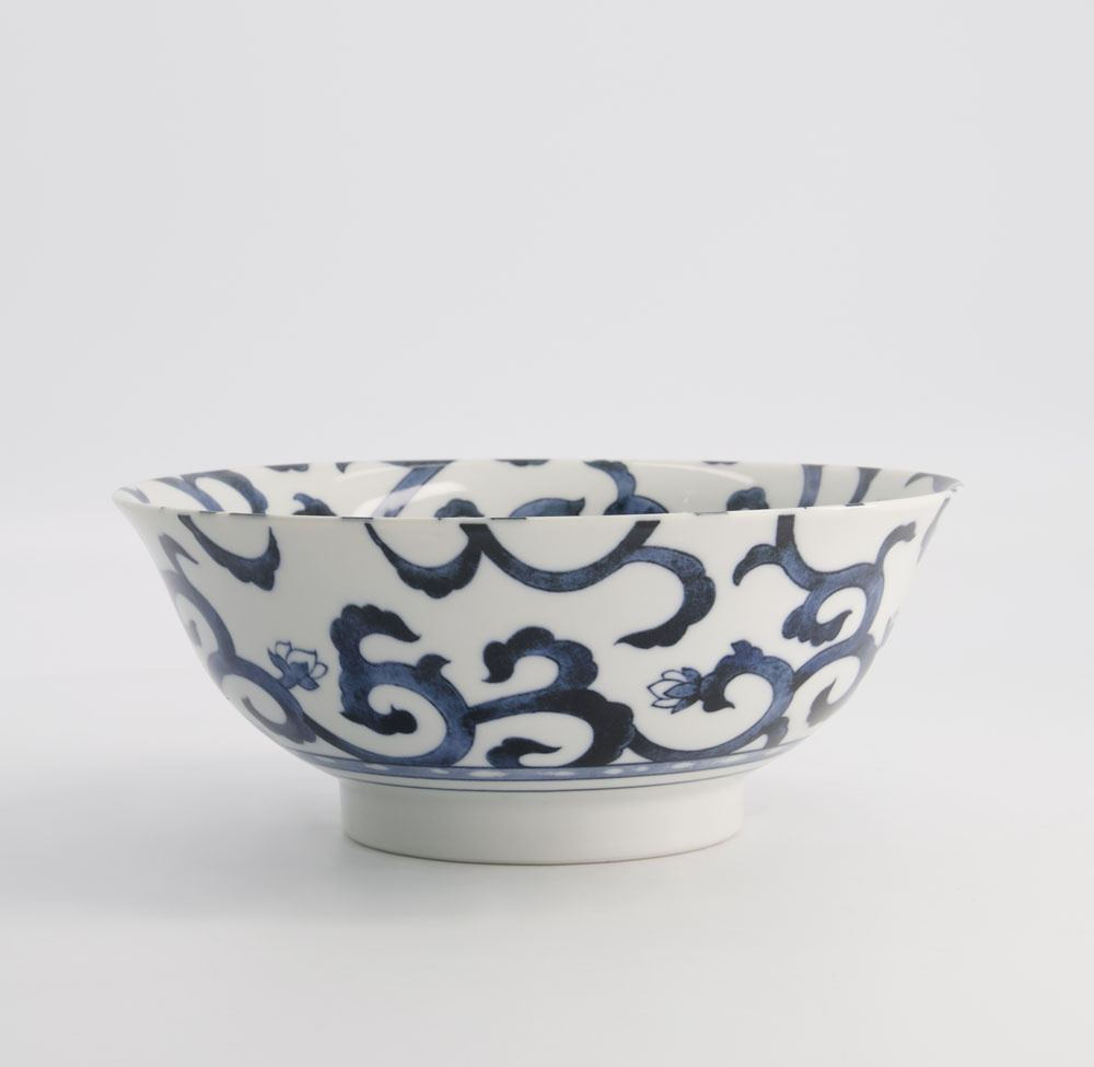 Ramen kom 1300ml Mixed Bowls - Goben Karakusa blue 21x8.7cm-1