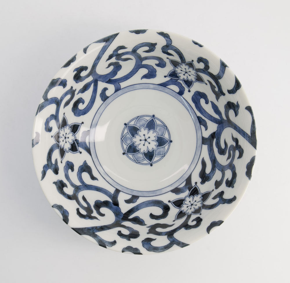 Ramen kom 1300ml Mixed Bowls - Goben Karakusa blue 21x8.7cm-3