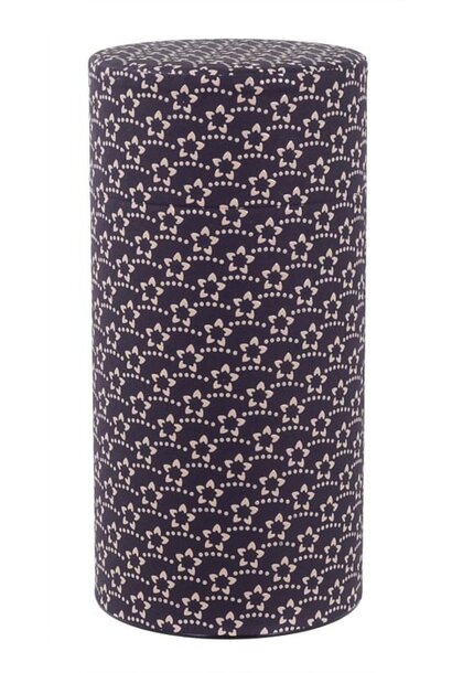 Thee blik ss 200gr Flower dark blue 7.4x15.5cm