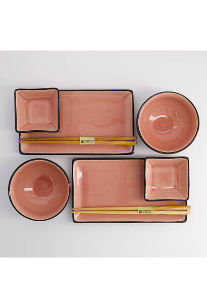 Sushi giftset Glassy Pink set/8