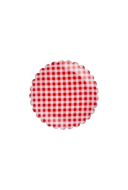 Acryl gebaks bord Checkers red