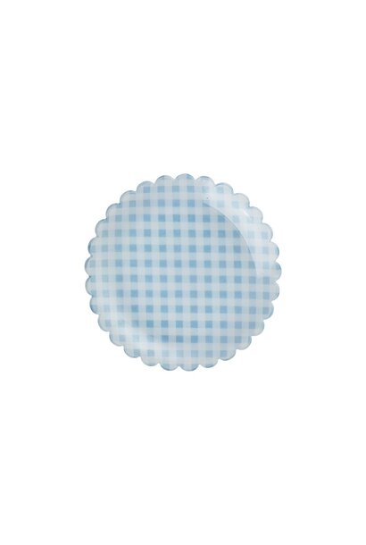 Acryl gebaks bord Checkers soft blue