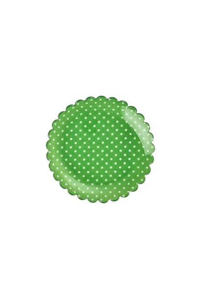 Acryl gebaks bord Dots green