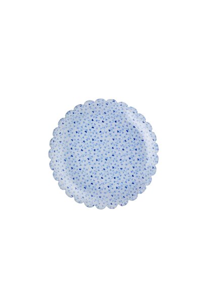Acryl gebaks bord Hearts blue