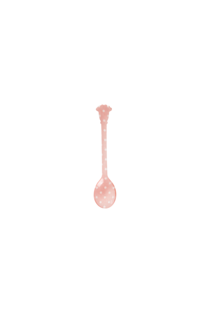 Acryl korte lepel Dots coral