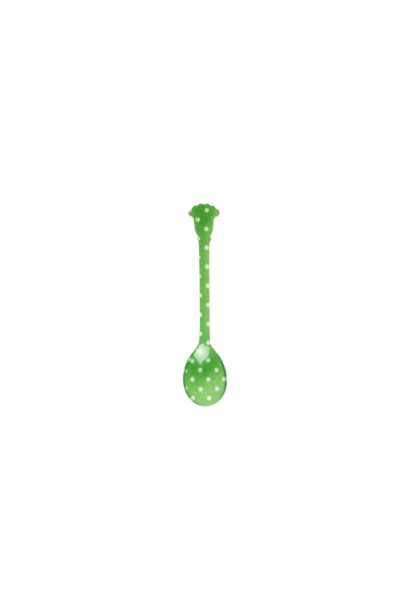 Acryl korte lepel Dots green