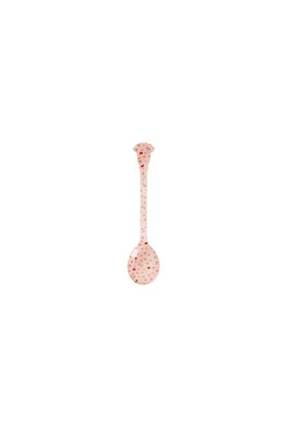 Acryl korte lepel Hearts pink
