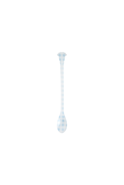 Acryl lange lepel Checkers soft blue