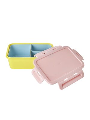Rice Lunchbox with 3 inserts soft pink & yellow