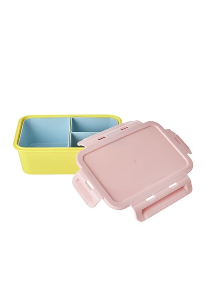 Lunchbox met 3 inserts soft pink & yellow