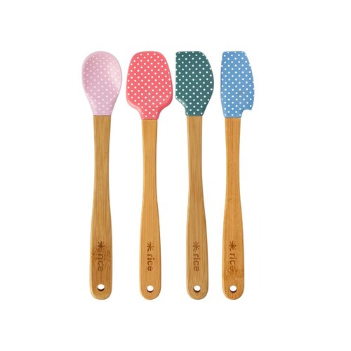 Rice Silicone mini spatels Colors Dots set/4