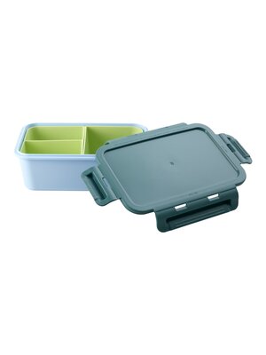 Rice Lunchbox with 3 inserts green & soft blue