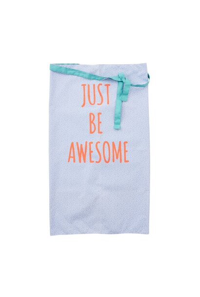 Schort Sloof  soft blue - Neon print Just Be Awesome