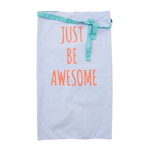 Rice Schort Sloof  soft blue - Neon print Just Be Awesome