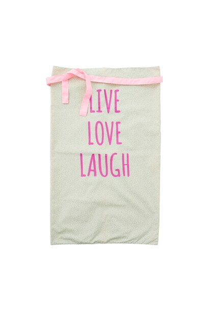 Schort Sloof  soft green - Neon print Live Love Laugh