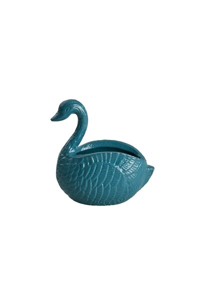 Bloempot metaal Swan small green