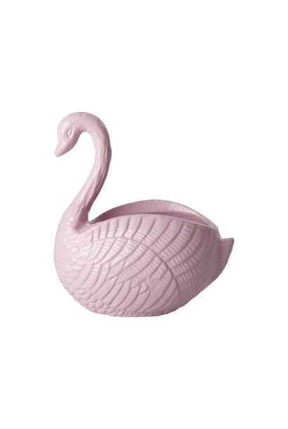 Bloempot metaal Swan large pink