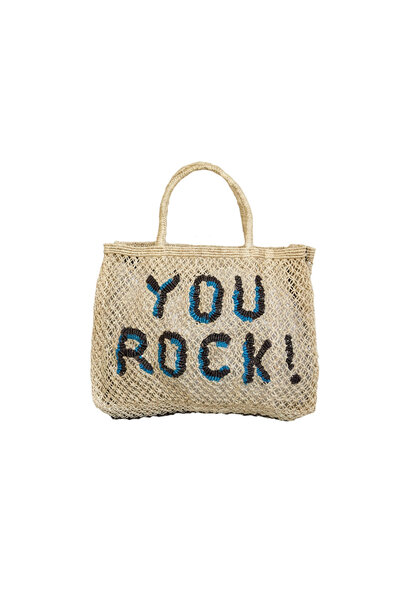 Shopper Jute S You Rock! natural/turquoise/black