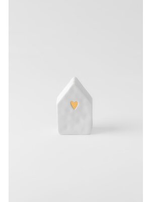 Räder Figure house golden heart 6x4x9,5cm