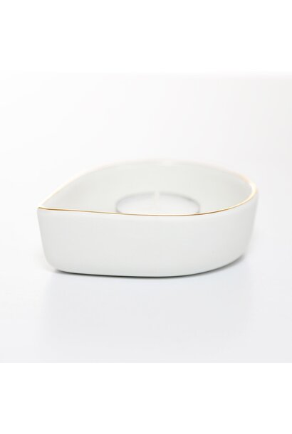 Tealight holder Light boat - gold rim