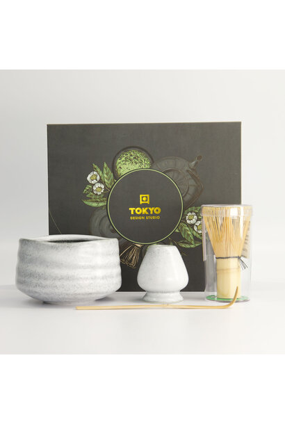 Matcha kom giftset grey set/4 - 11x8cm