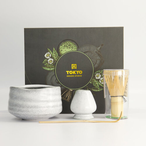 Tokyo Design Studio Matcha kom giftset grey set/4 - 11x8cm