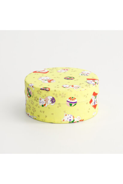 Matcha poeder thee in blik Lucky cat yellow - 7.5x3.3cm 30gram