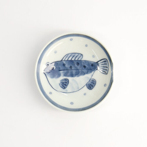 Tokyo Design Studio Saus schaaltje met chopsticks legger Blowfish - 9.4x2.3cm