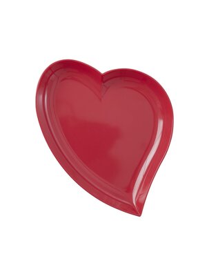 Rice Melamine Heart / Hart bord Solid Red Kiss