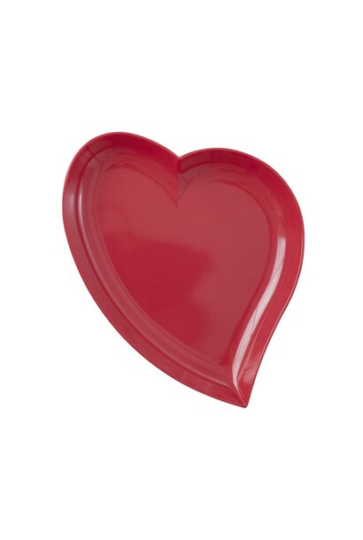 Melamine Heart / Hart bord Solid Red Kiss