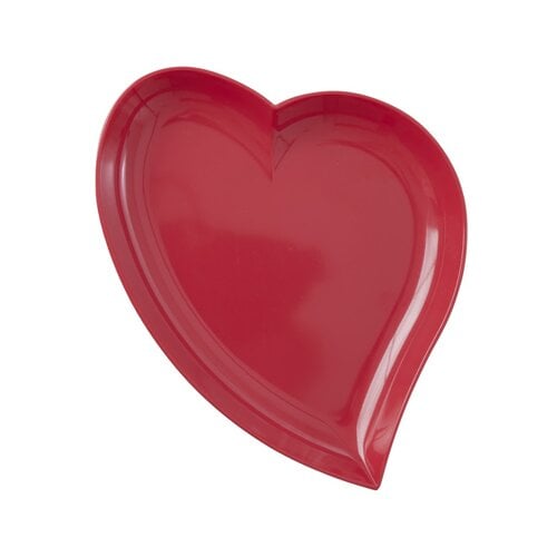 Rice Melamine Heart / Hart bord Solid Red Kiss