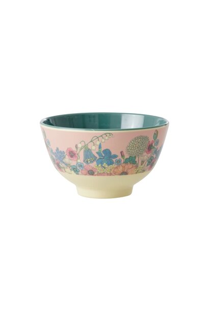 Melamine kom small Flower Collage soft pink