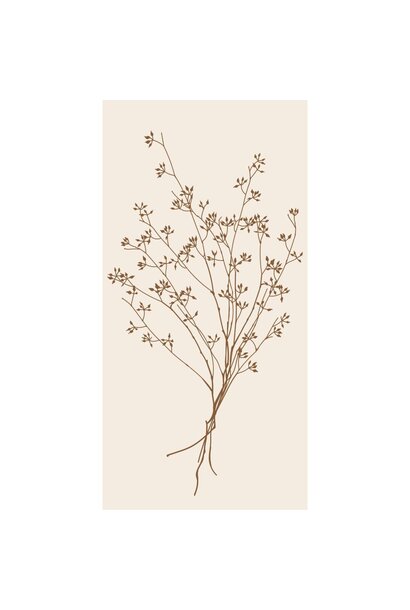 Servet Flower Silhouette brown - 16 stuks - 40x40cm