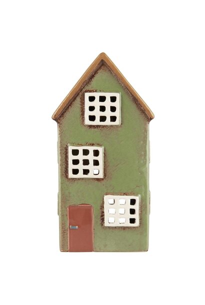 Theelicht houder House Nyhavn brown door - W: 8 H: 21,5 L: 11cm
