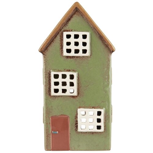 IB Laursen Theelicht houder House Nyhavn brown door - W: 8 H: 21,5 L: 11cm