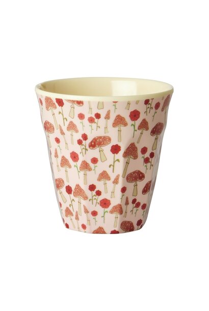 Melamine beker medium Happy Forest pink