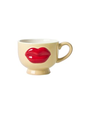 Rice Aardewerk kop embossed Red Lips cream 250ml