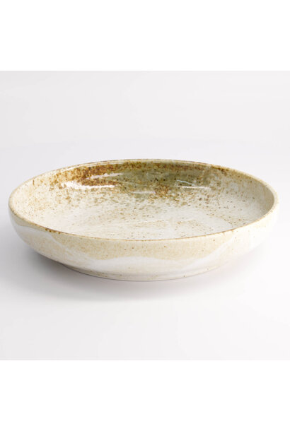 Pasta bord Yukishino brown/white 22x4cm