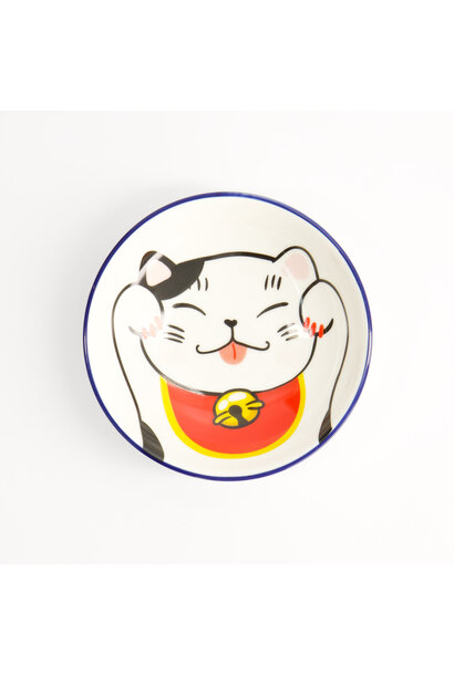 Saus schaaltje Kawaii Lucky Cat white 9x2.5cm