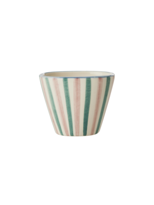Rice Espresso mok ovaal Stripes 70ml - handpainted aardewerk