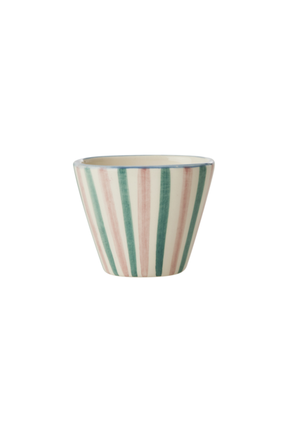 Espresso mok ovaal Stripes 70ml - handpainted aardewerk