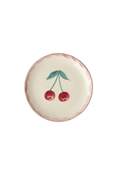 Gebaks bord Cherry D:15cm  - handpainted aardewerk