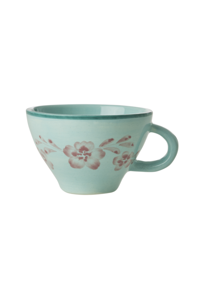 Thee kop 150ml Flower Vine - handpainted aardewerk