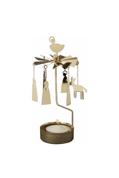 Rotary tea light holder / Angel chime Crib gold
