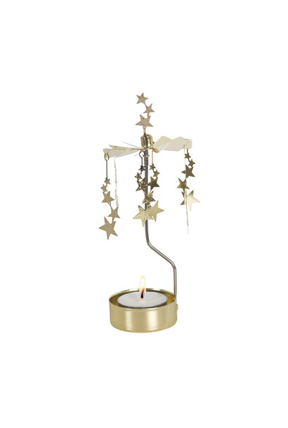 Rotary tea light holder / Angel chime Night sky gold