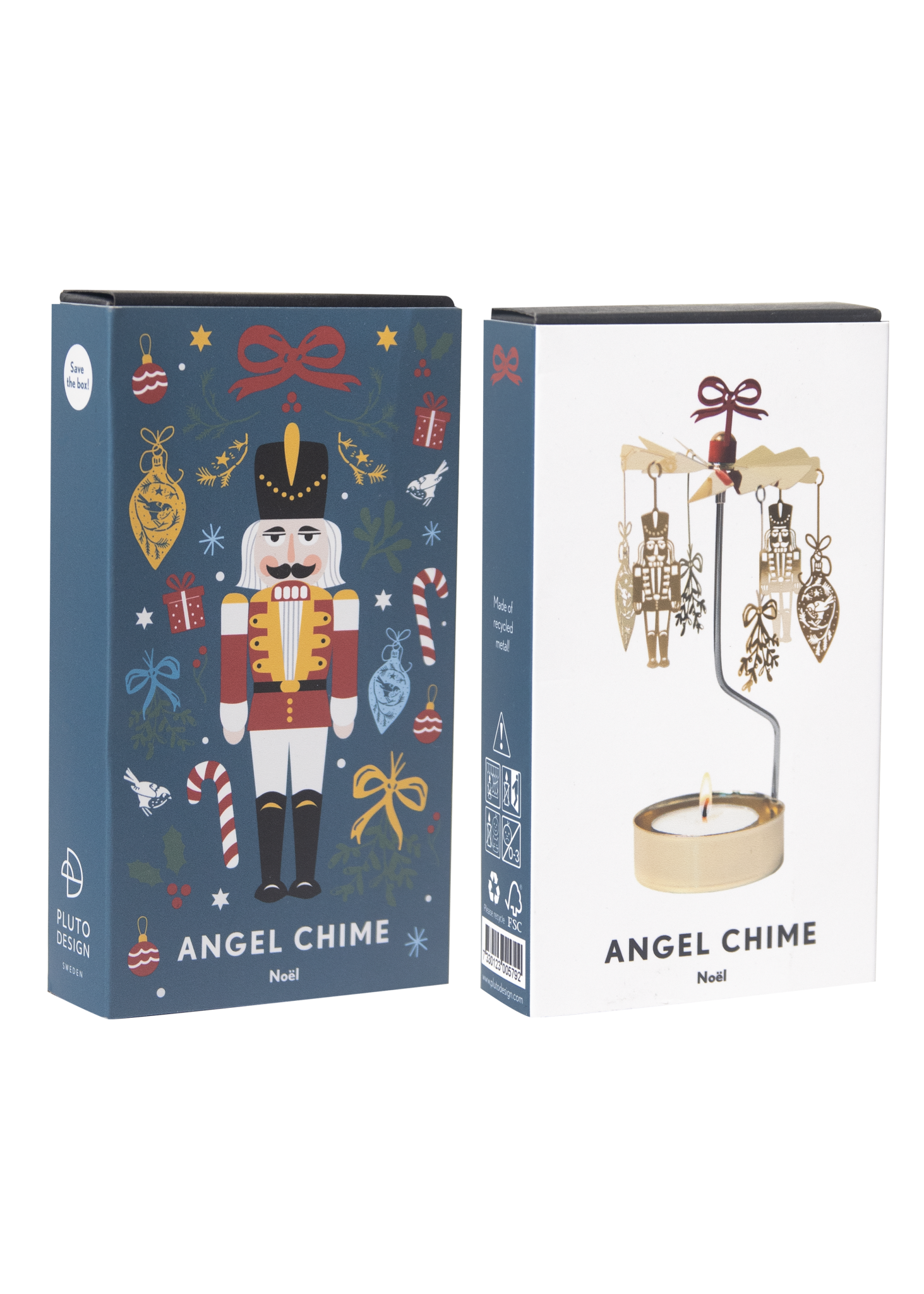 Theelicht houder draaiend / Angel chime Noel gold-2