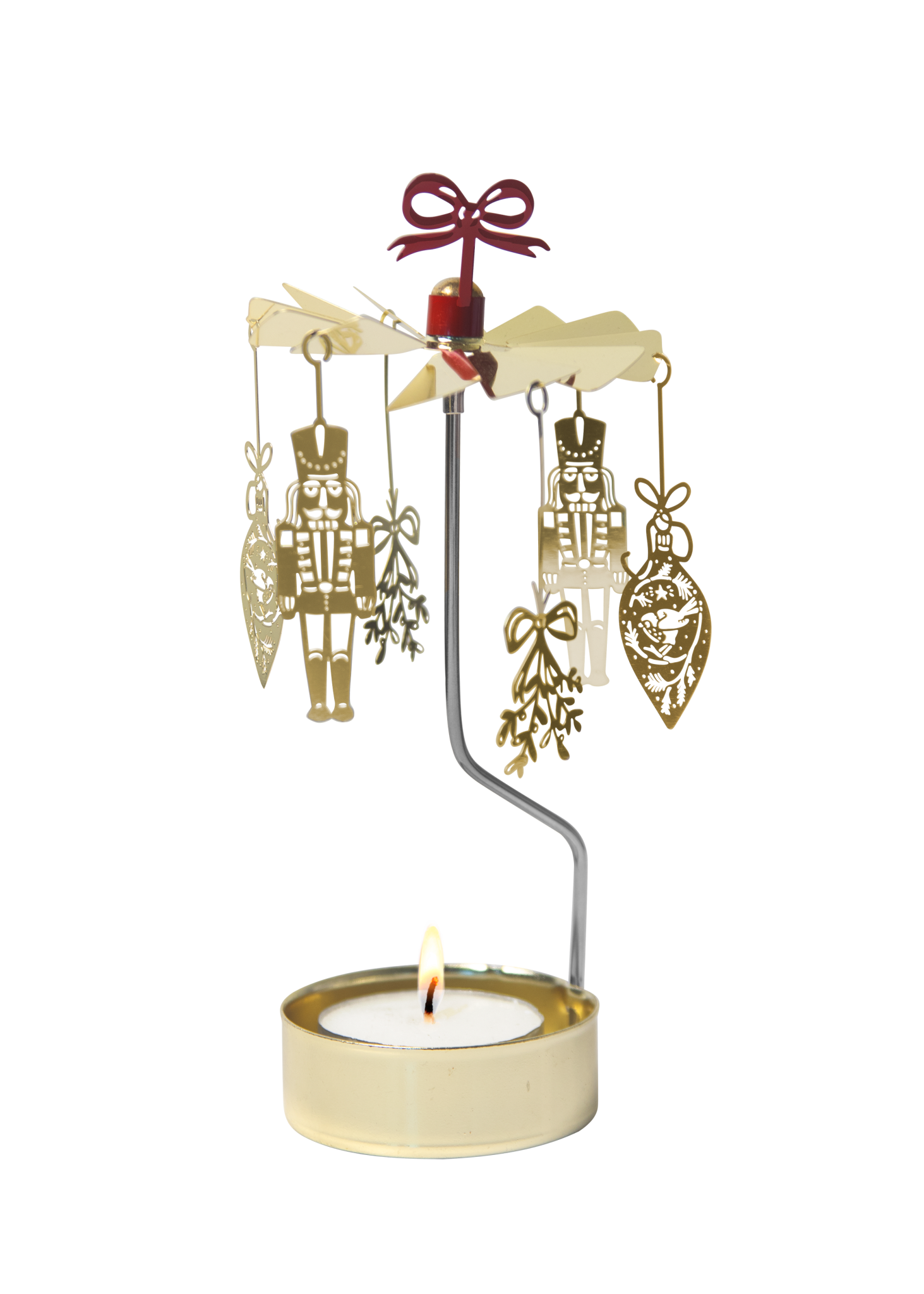 Theelicht houder draaiend / Angel chime Noel gold-1